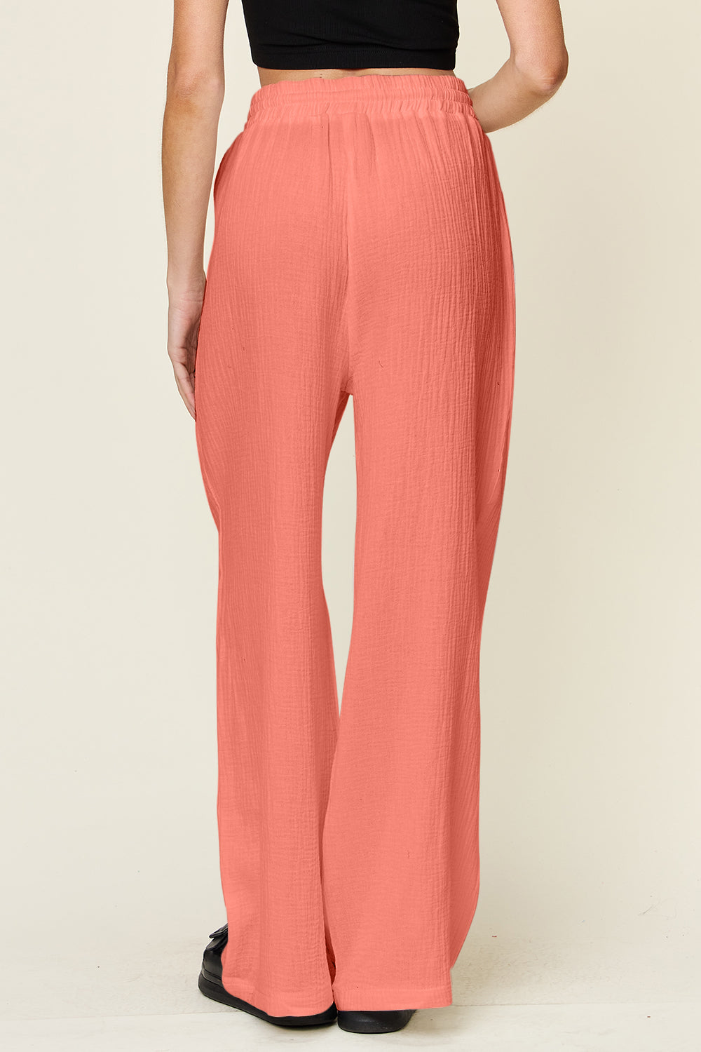 Drawstring Wide Leg Pants