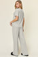 Round Neck Short Sleeve T-Shirt and Wide Leg Pants Set