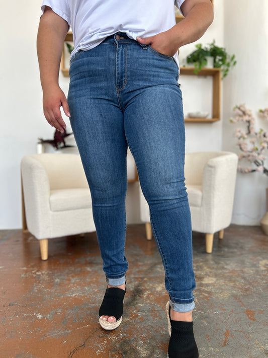 Judy Blue Cuffed Hem Skinny Jeans