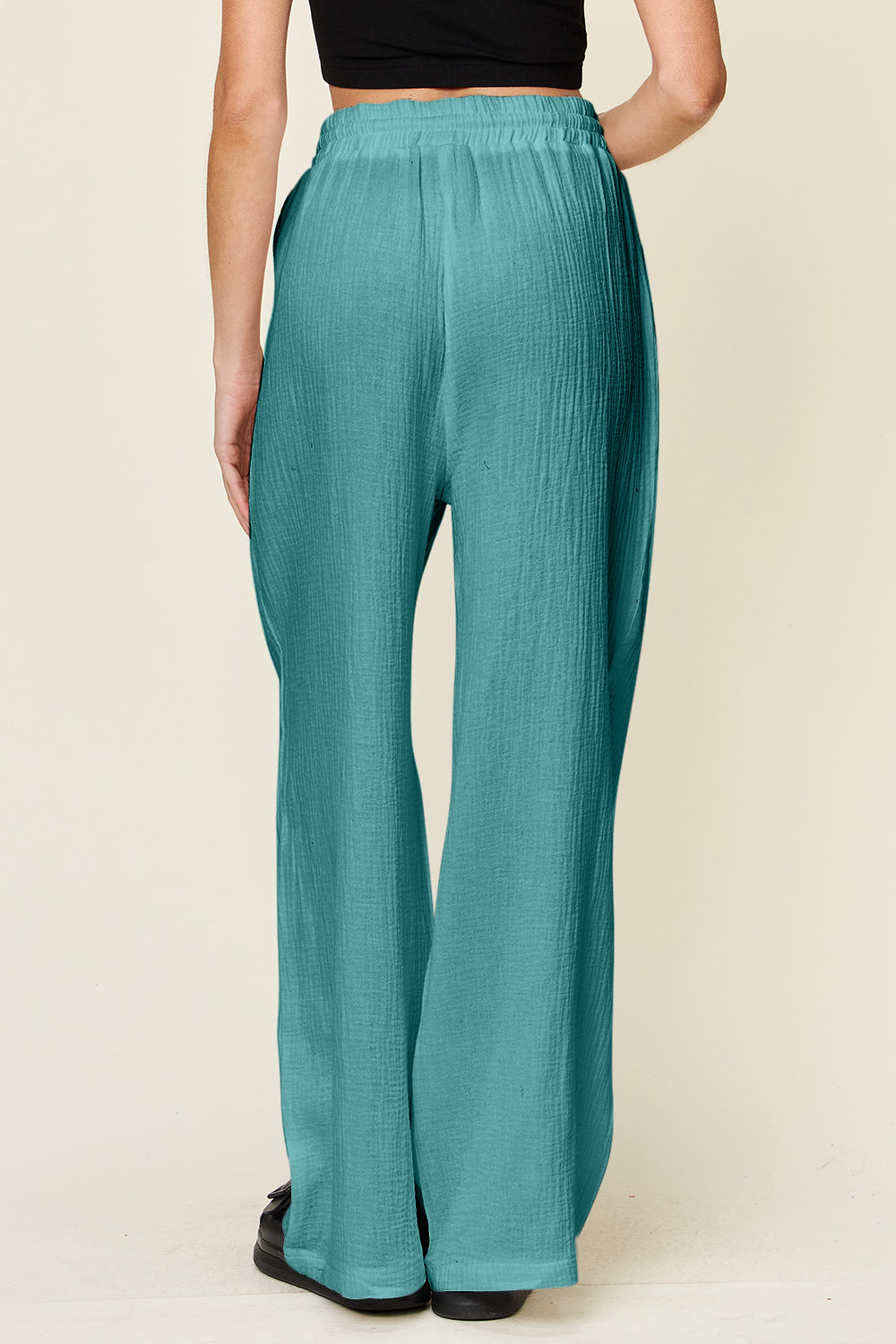 Drawstring Wide Leg Pants