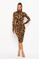 women's fashion, women's dress, women's midi dress, leopard dress, dress 