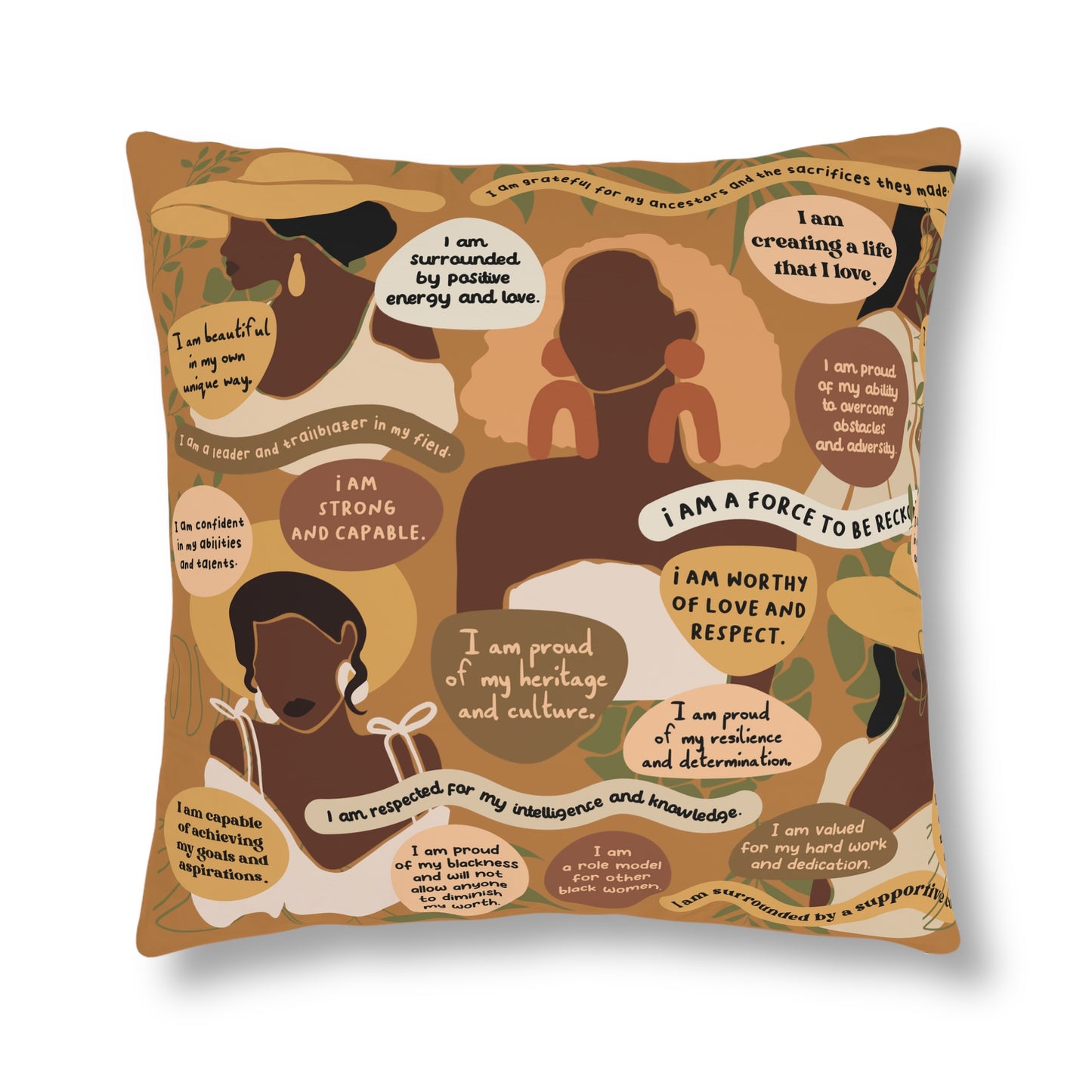 Tan Affirmation Pillow (Waterproof)