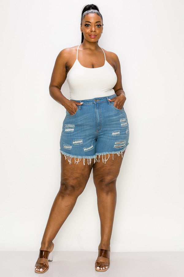 denim shorts, plus size denim shorts, women's denim shorts, plus size denim, distressed denim, plus size distressed denim shorts, shorts, women's shorts, plus size shorts, 1xl shorts, 2 xl shorts, 3xl shorts, plus fashion, women's fashion, bottoms, shorts, linen shorts, plus size women's shorts, 