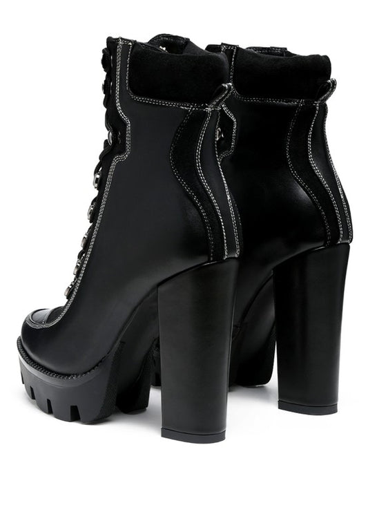 YETI HIGH HEEL LACE-UP BIKER BOOT