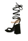 GONE GURL CHAIN DETAIL TIE UP BLOCK HEELS