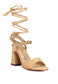 GONE GURL CHAIN DETAIL TIE UP BLOCK HEELS