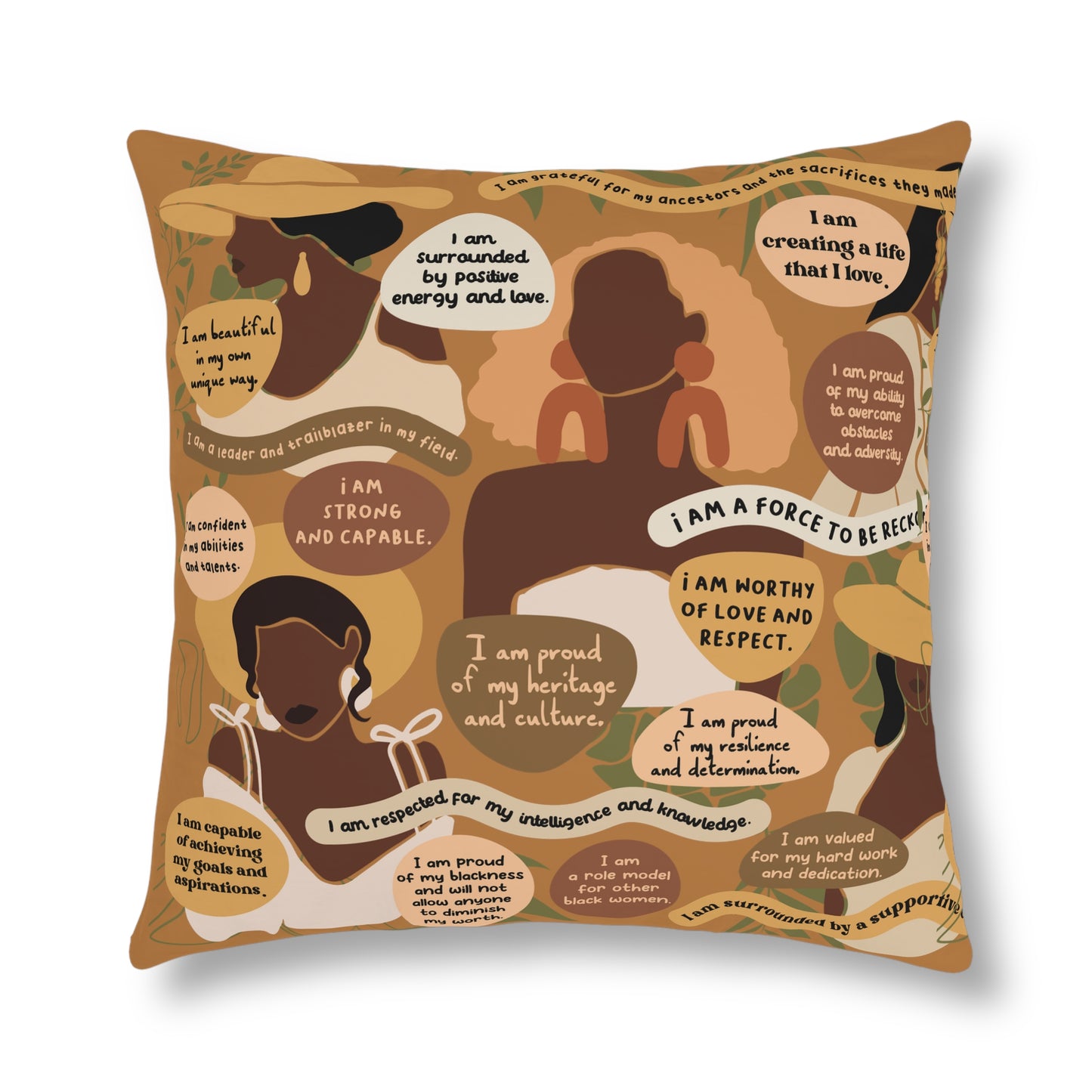 Tan Affirmation Pillow (Waterproof)