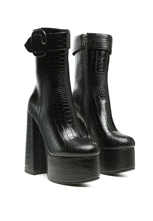 Croc Sky  High Block Ankle Boots