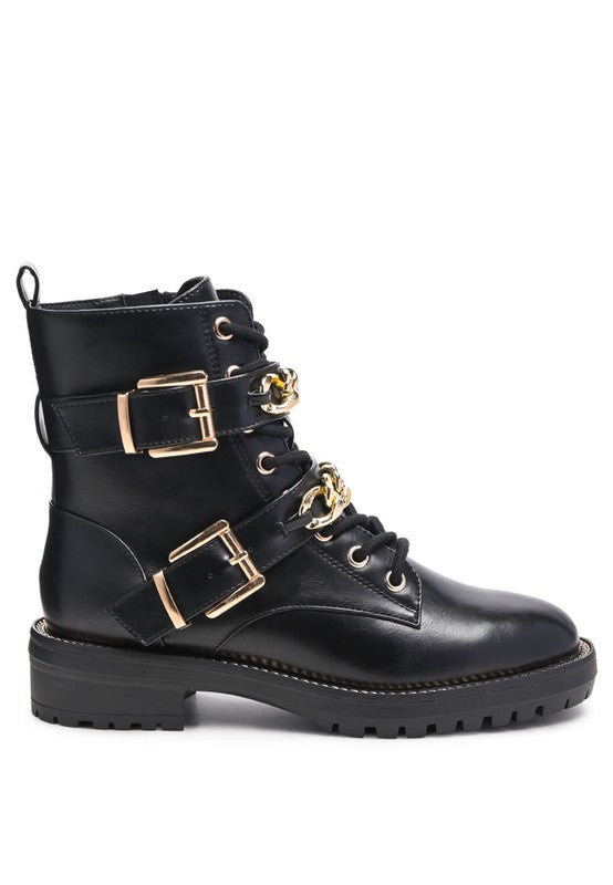 BILLY GIRL METAL CHAIN DETAIL BIKE BOOT