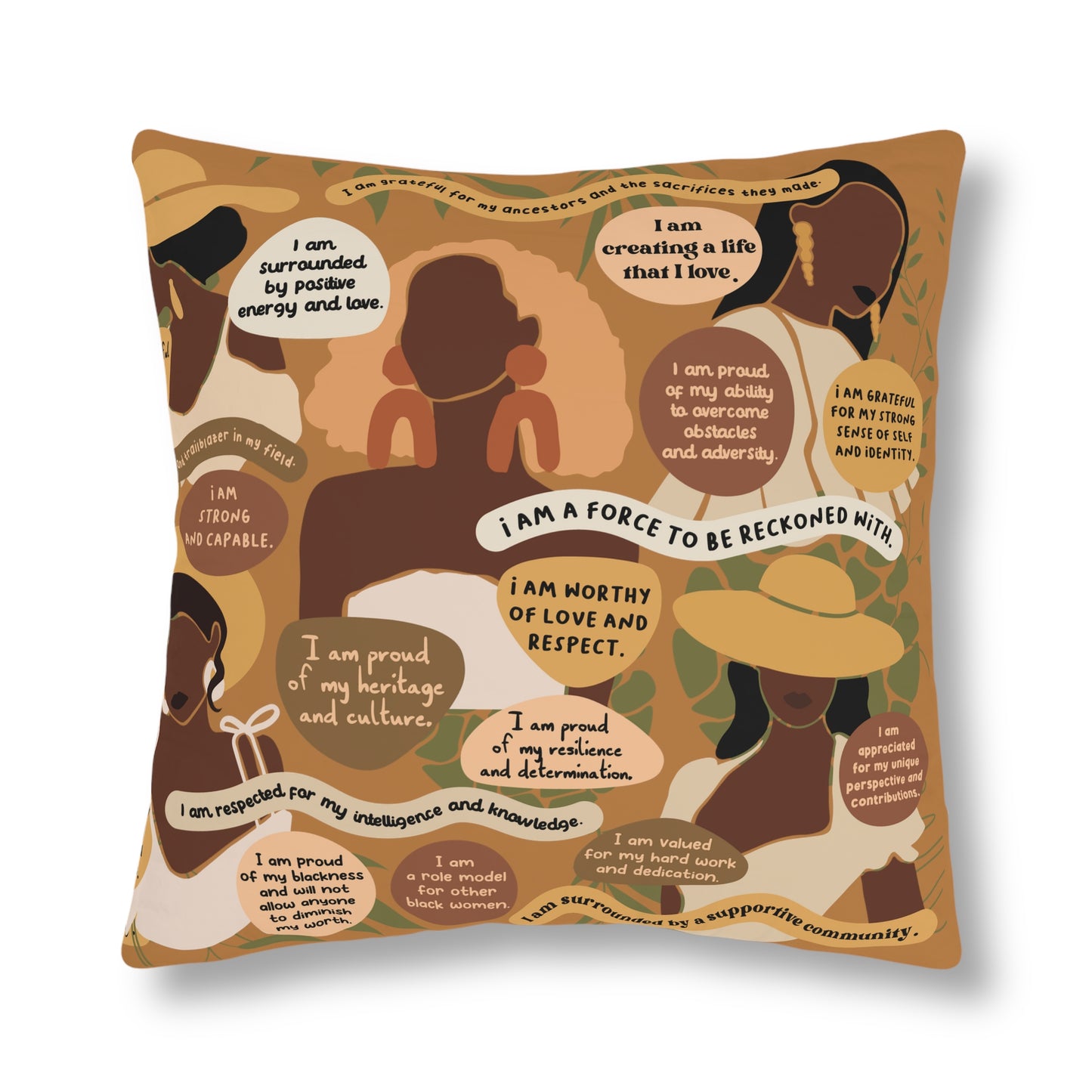 Tan Affirmation Pillow (Waterproof)