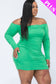 Off Shoulder Ruched Long Sleeve Dress