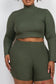 Ribbed Mock Neck Crop Set