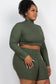 Ribbed Mock Neck Crop Set