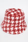 Houndstooth Faux Fur Bucket Hat