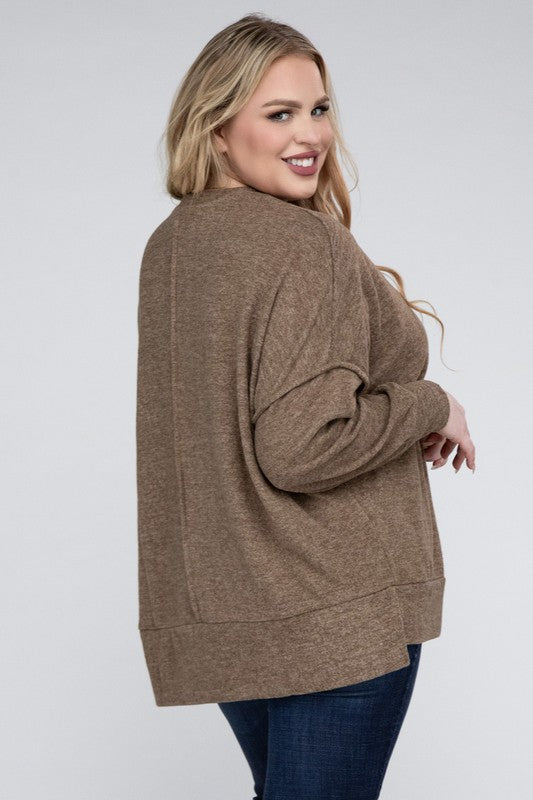 Melange Drop Shoulder Sweater