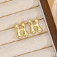 18K Bubble Letter Stud Earrings