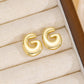 18K Bubble Letter Stud Earrings