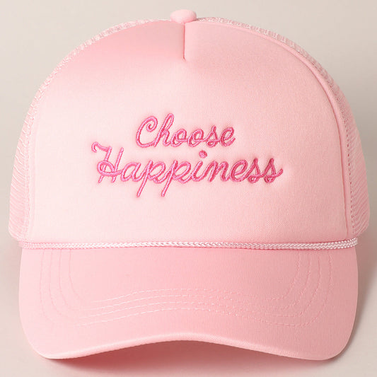 Choose Happiness Embroidered Trucker Hat