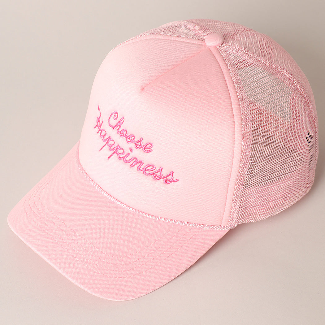 Choose Happiness Embroidered Trucker Hat