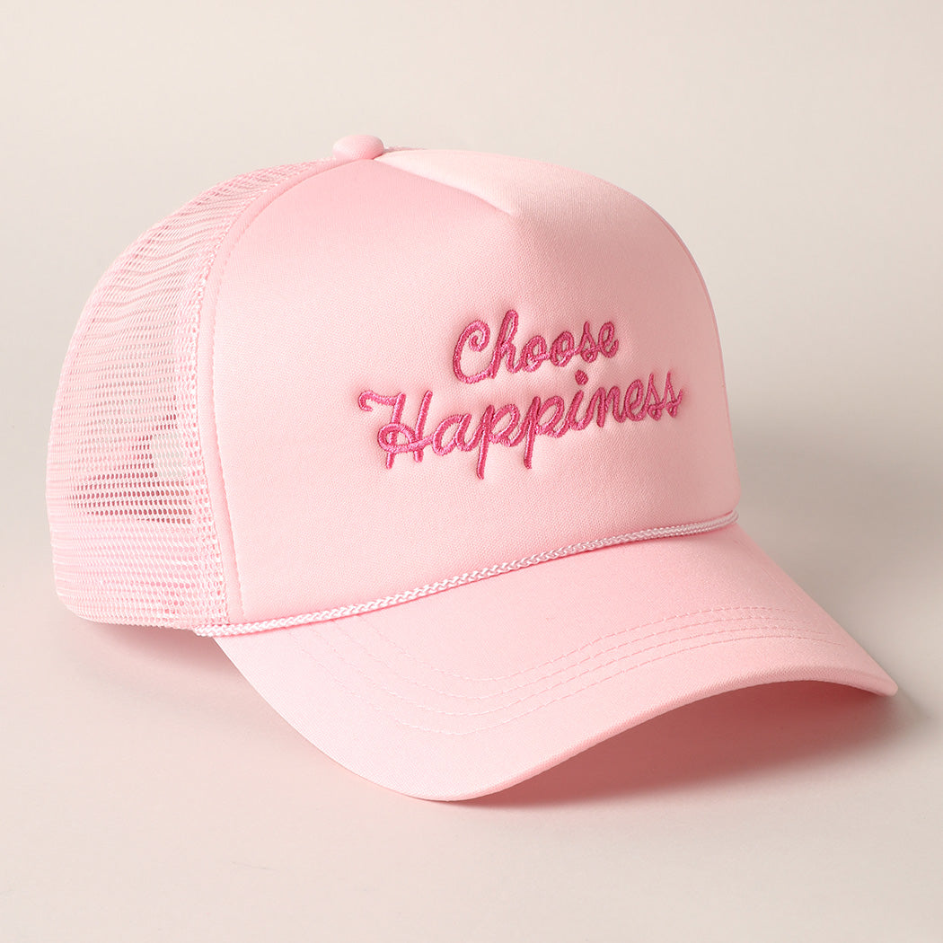 Choose Happiness Embroidered Trucker Hat