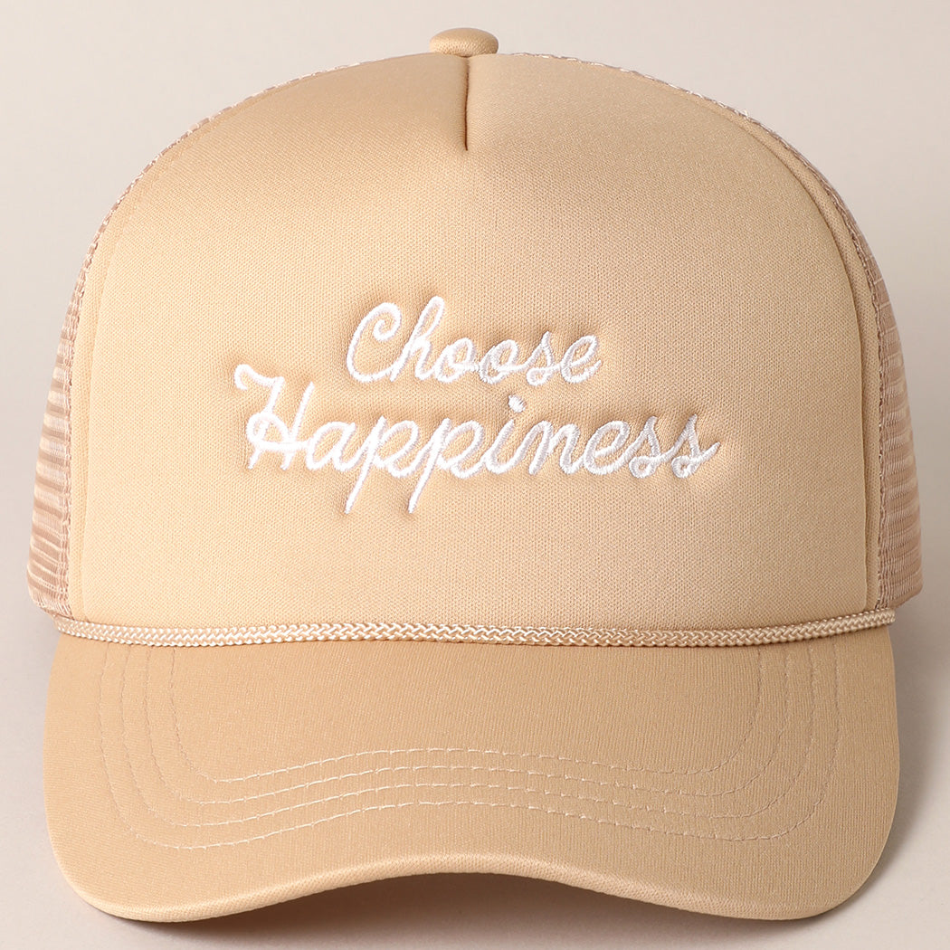 Choose Happiness Embroidered Trucker Hat