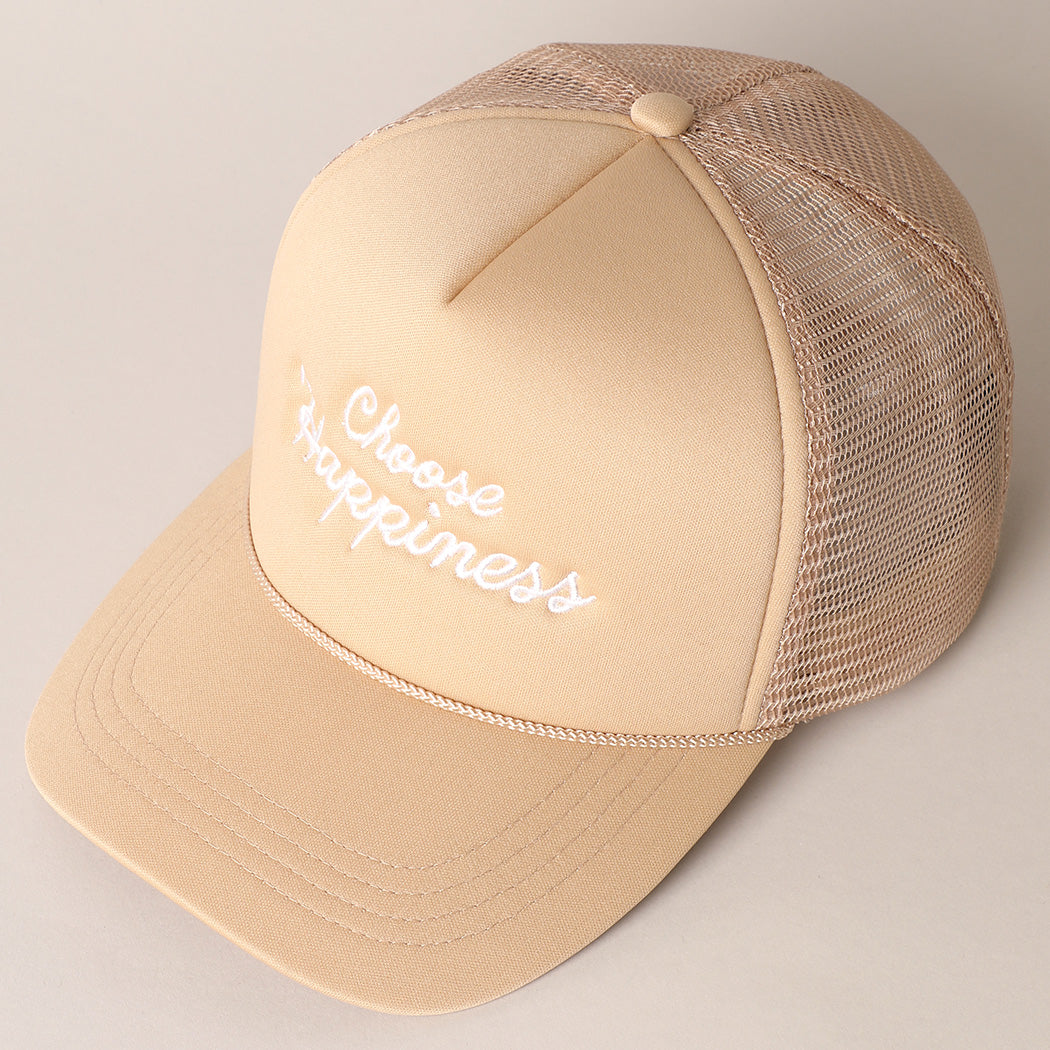 Choose Happiness Embroidered Trucker Hat