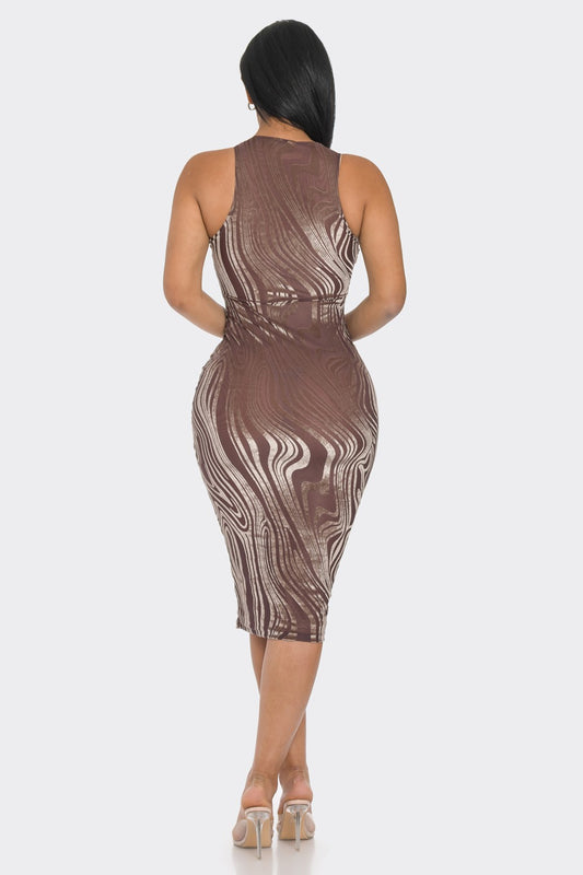 Mocha Elegance BodyCon Dress