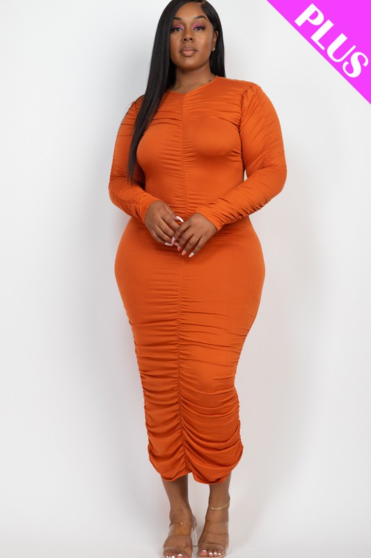 Curvy Ruched Midi Dress