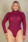 Plus Size Ribbed Turtle Neck Long Sleeve Bodysuit