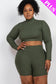 Ribbed Mock Neck Crop Set