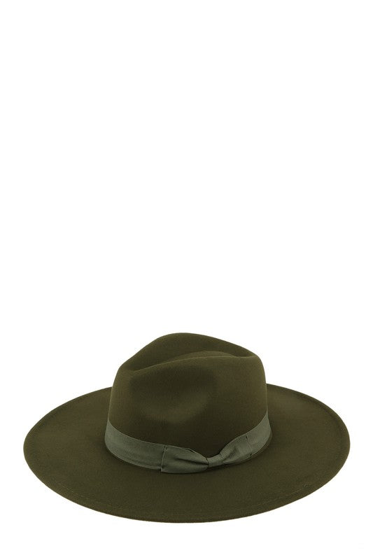 Felt Ribbon Basic Fedora Hat