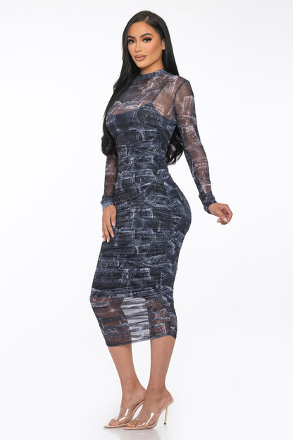 Denim Allure Mesh Dress