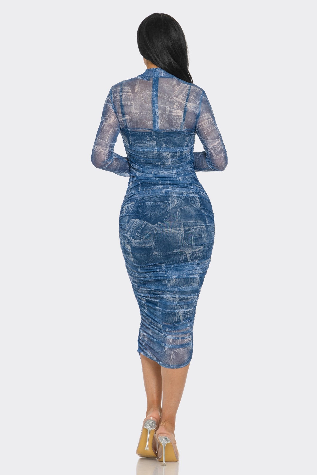 Denim Allure Mesh Dress