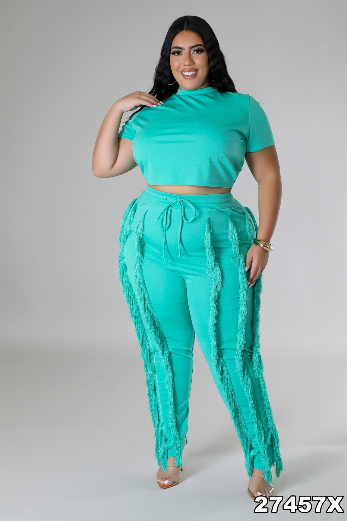 Laid-Back Luxe Crop Top & Elastic Waist Pant Set