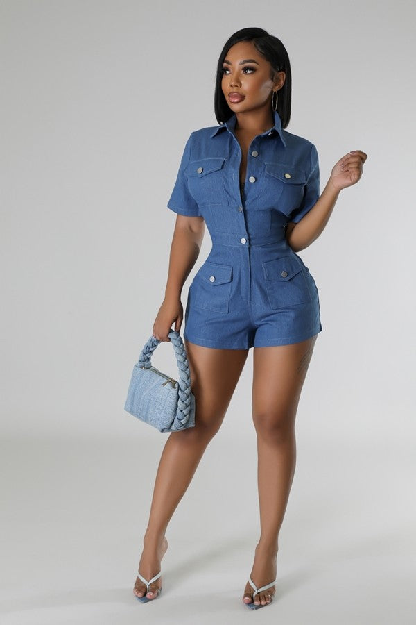 Denim Romper