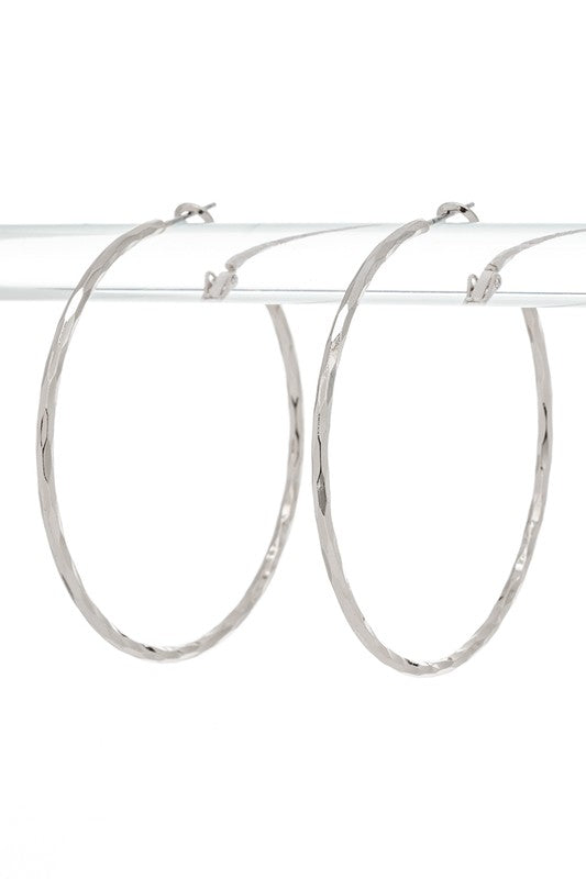 Edgy Large Skinny Hoop Earrings