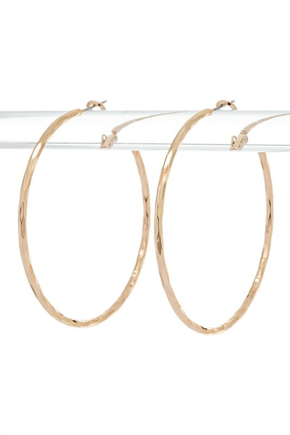 Edgy Large Skinny Hoop Earrings