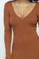 Deep V-Neck Sweater Dress