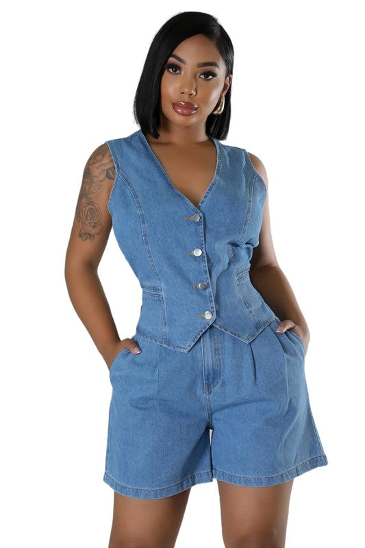 DENIM TWO PIECE SET