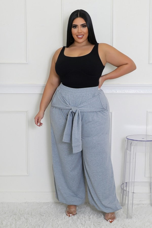 Effortlessly Chic Self-Tie Stretch Pants