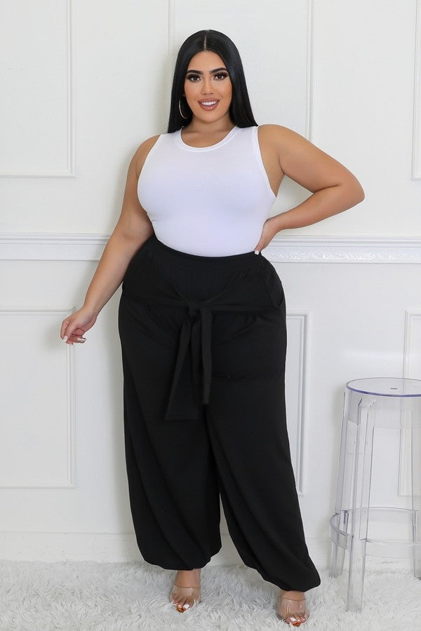 Effortlessly Chic Self-Tie Stretch Pants