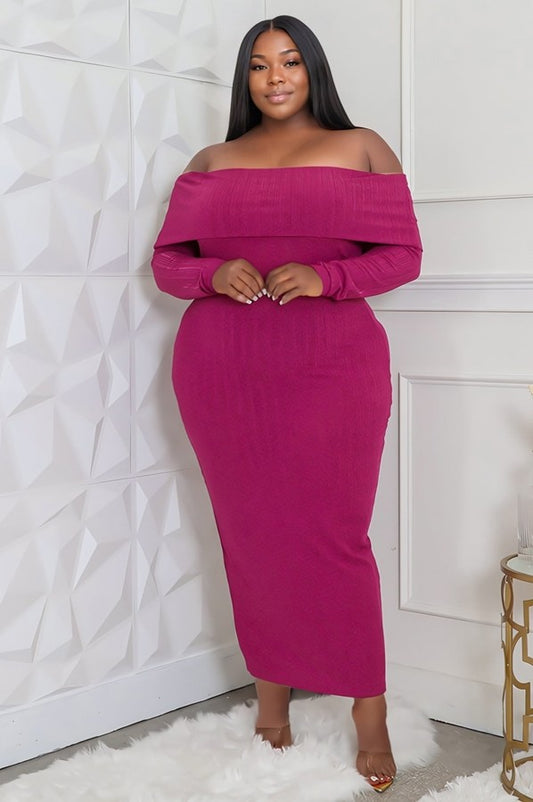 Allure Off-Shoulder Long Sleeve Stretch Dress