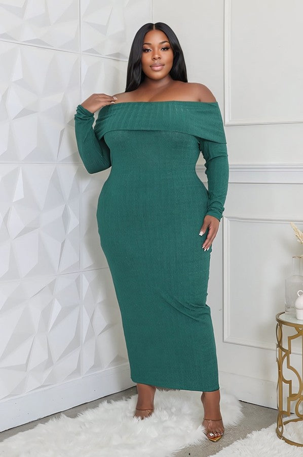 Allure Off-Shoulder Long Sleeve Stretch Dress