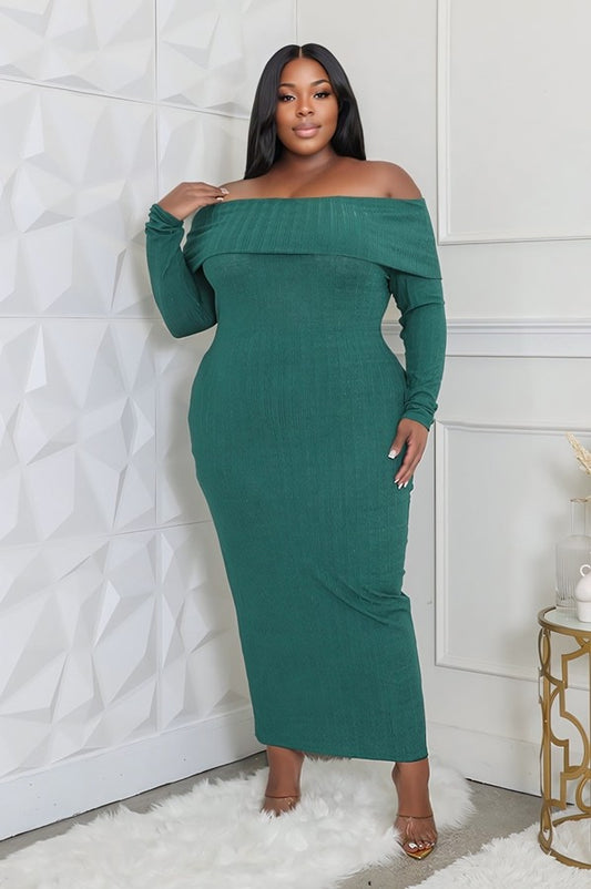 Allure Off-Shoulder Long Sleeve Stretch Dress