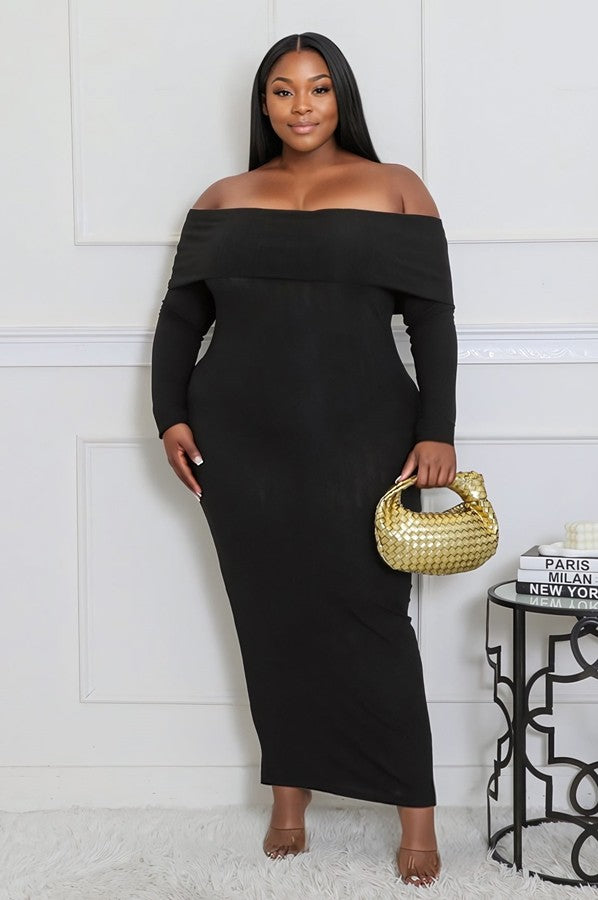 Allure Off-Shoulder Long Sleeve Stretch Dress