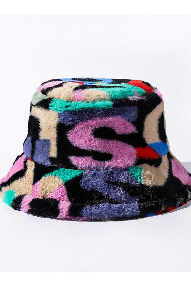 Colorful Furry Bucket Hat