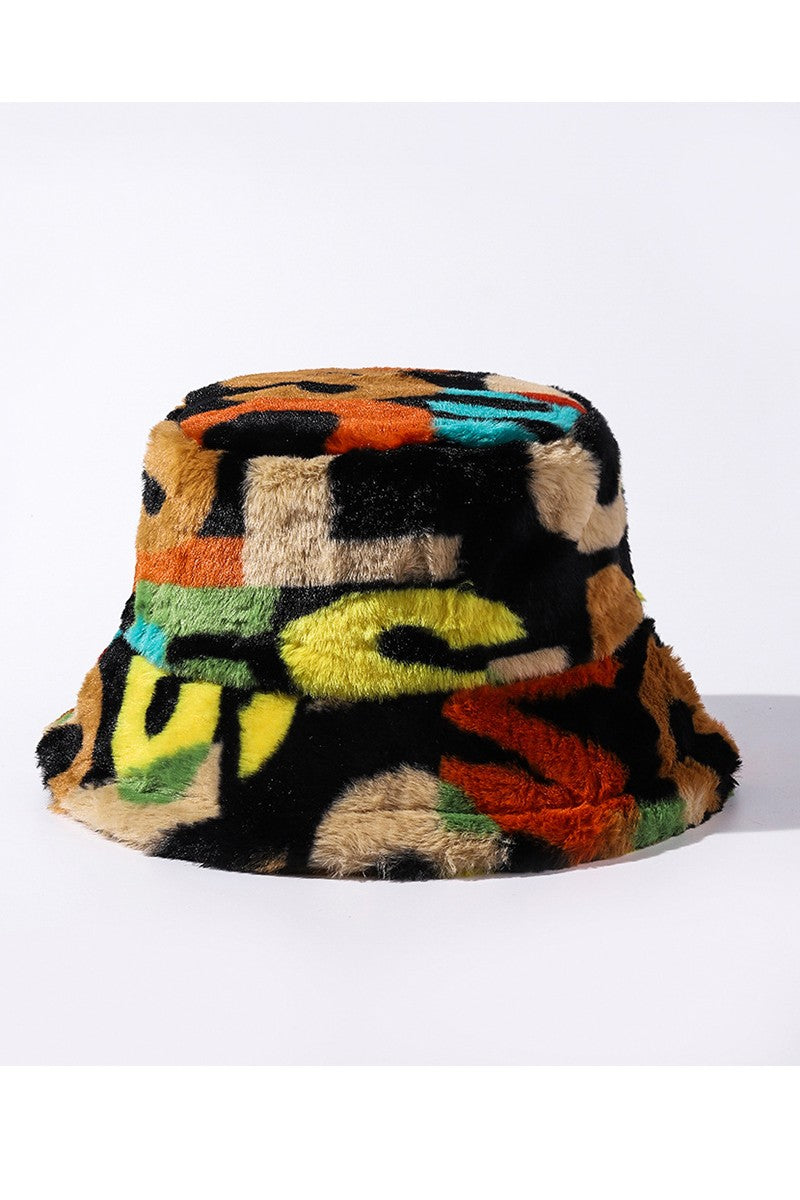 Colorful Furry Bucket Hat