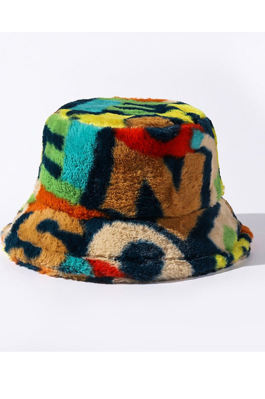 Colorful Furry Bucket Hat