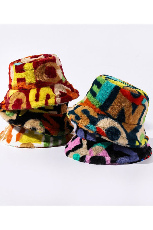 Colorful Furry Bucket Hat