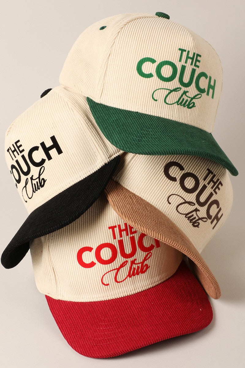 The Couch Club Typographic Corduroy Trucker Hat